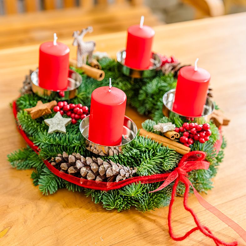 Adventskranz Rot (30 cm) -  Kreativ-Set