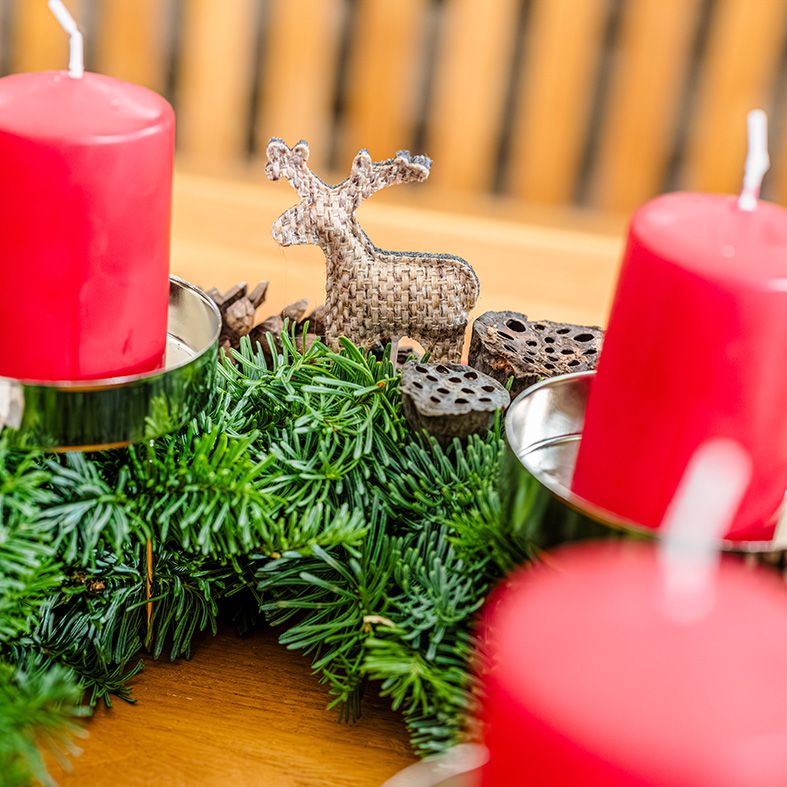Adventskranz Rot (30 cm) -  Kreativ-Set 3