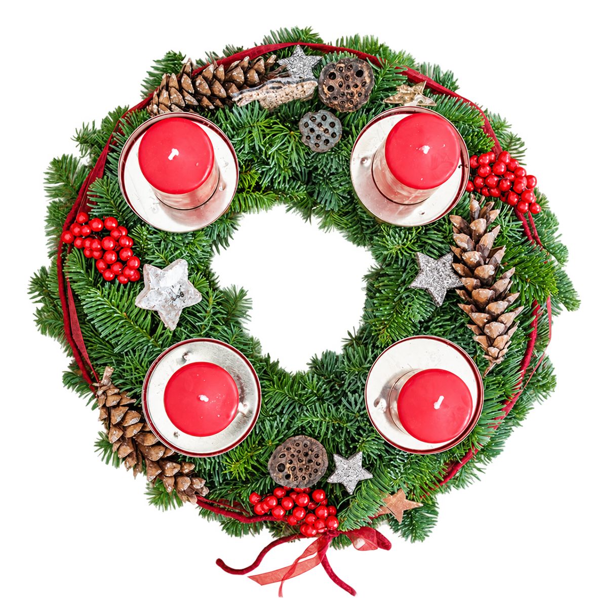 Adventskranz Rot (30 cm) -  Kreativ-Set