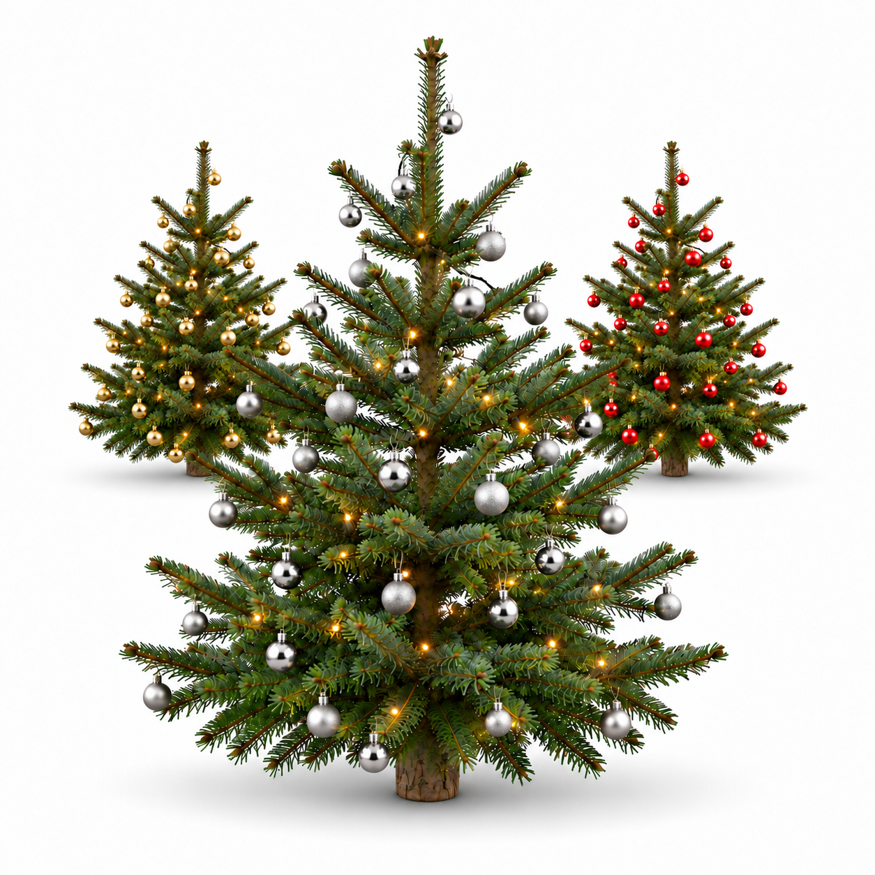 Komplett Angebot Prem. Nordmanntanne 1A Sort. 1,15m - 1,40m SILBER 1