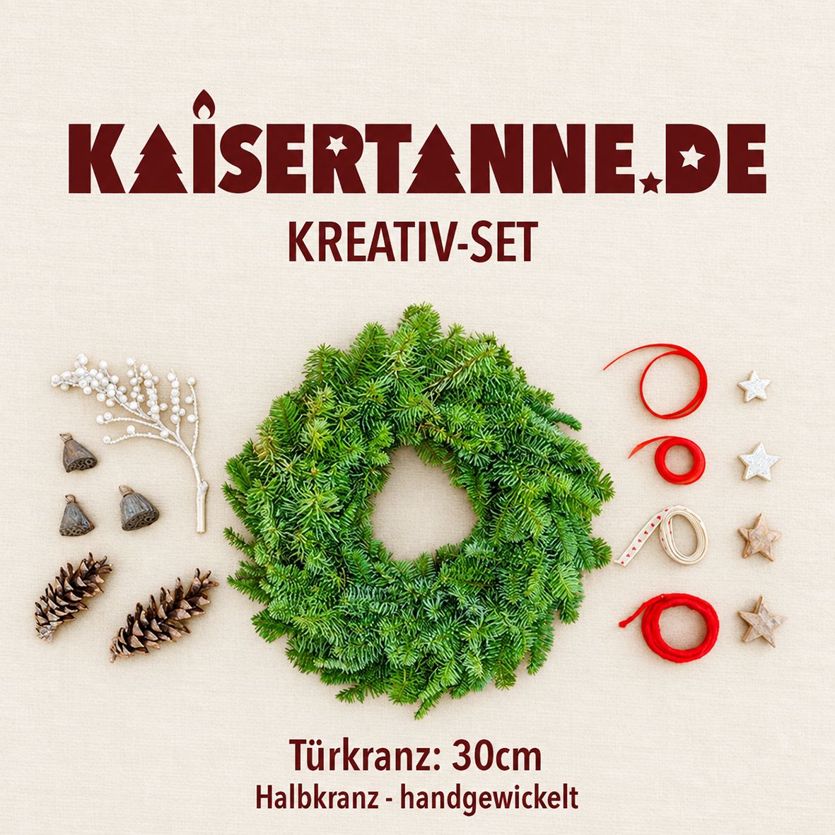 Türkranz Rot – Adventskranz (30 cm) - Kreativ-Set 2