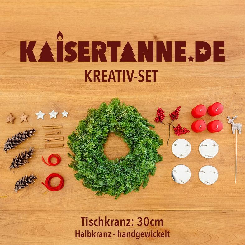 Adventskranz Rot (30 cm) -  Kreativ-Set 2