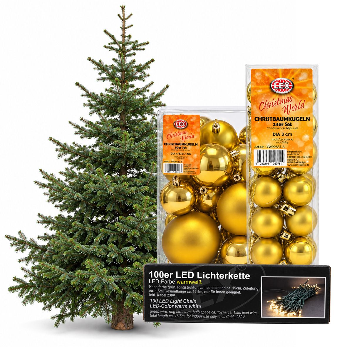 Komplett Angebot Prem. Nordmanntanne 1A Sort. 2,25m - 2,50m GOLD 2