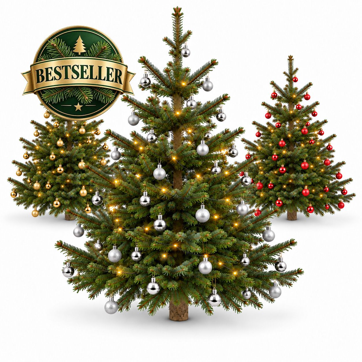 Komplett Angebot Prem. Nordmanntanne 1A Sort. 1,65m - 2,00m SILBER 1